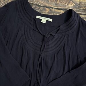 Diane Von Furstenberg DVF  Size 0 Viscose Rayon Tie Neck Shift Dress Blue Read